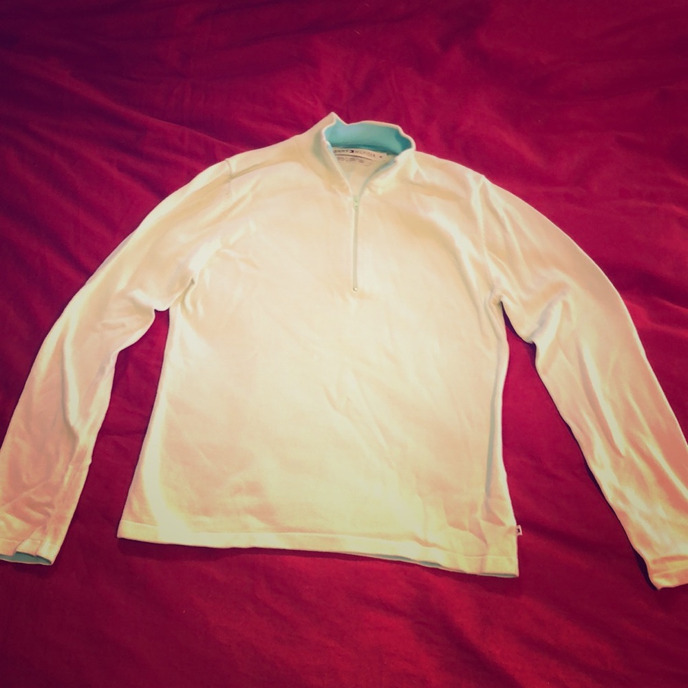 Sz M mint green Tommy Hilfiger 1/4zip pullover